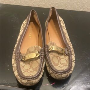 Coach Signature Pattern Brown Loafers
